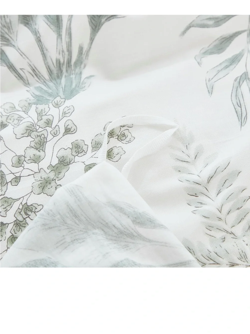 100% Cotton Duvet Cover Queen Size Sage Green Floral Duvet Set Reversible